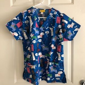NWT Pet Print WonderWink Scrub Top